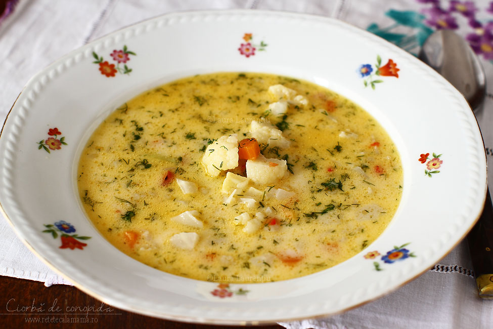 Supă de conopidă cu ardei gras Supă de conopidă cu ardei gras